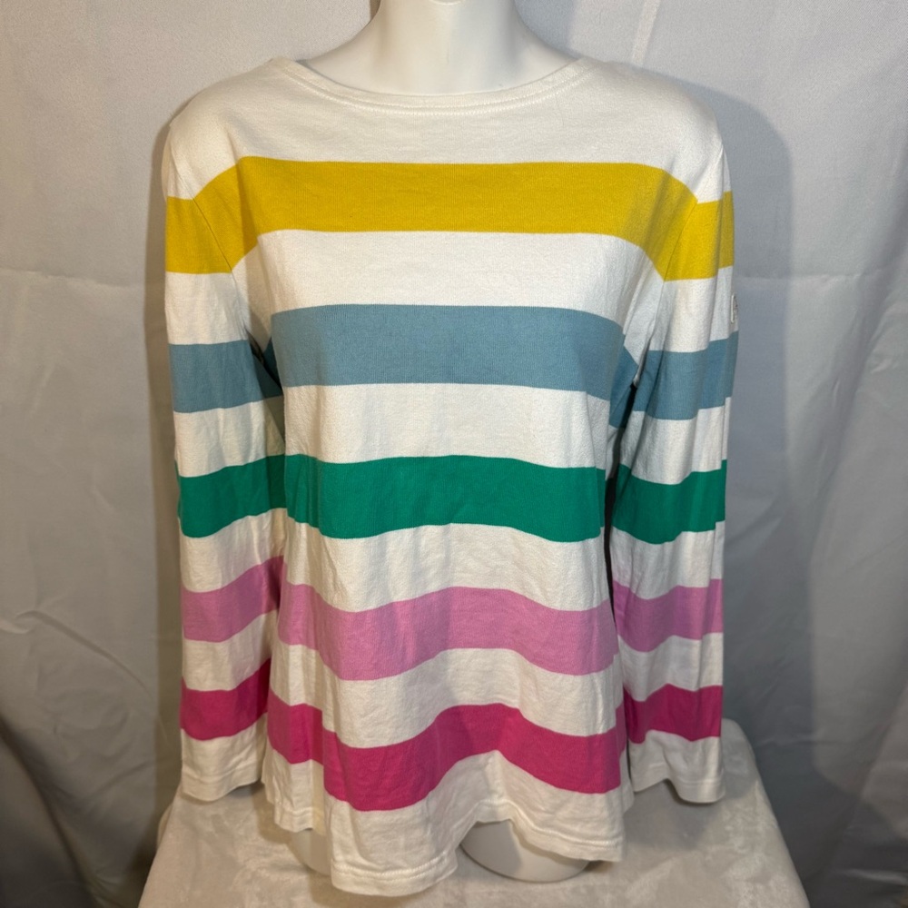Joules‎ Harbour Jersey Top Striped Long Sleeve White US 18 UK 22
